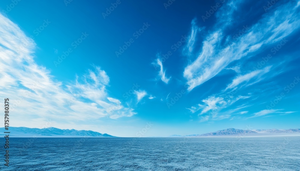 Obraz premium Vast blue desert landscape under a vibrant sky