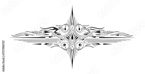 Abstract ornamental design with geometric and organic shapes