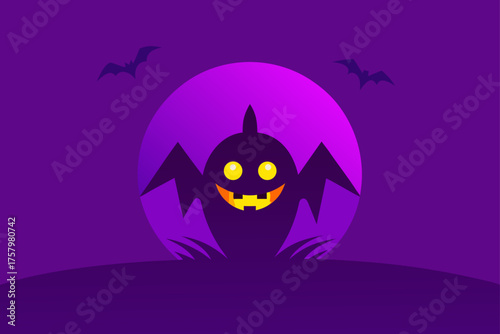 Violet Haze Glowing Halloween Gradient Background