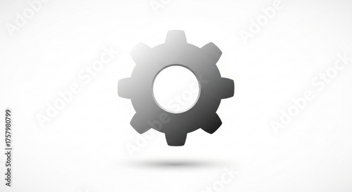 Gear icon, representing mechanism, engineering, and industrial processes in a simple and clean design