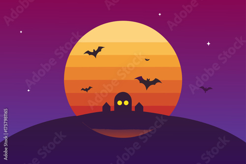 Halloween twilight gradient background with soft glowing light