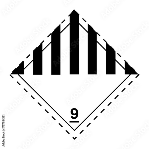 Class 9 Miscellaneous Dangerous Goods Transport Symbol ISO Compliant Design. Dangerous Goods Class 9 Icon Global Transport Compliance Sign. International Shipping Safety Icon. Class 9 Transport Label.