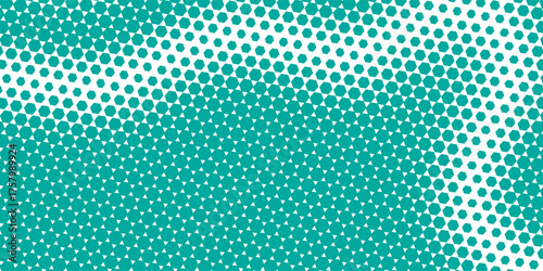 Vector green triangle halftone gradient top and bottom. Comic effect. Isolated on a white background.