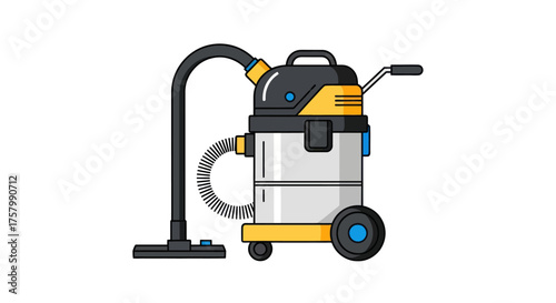 Industrial Wet Dry Vacuum Cleaner with Hose and Nozzle.