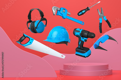 Wallpaper Mural Abstract scene or podium for product showcase on monochrome background. Torontodigital.ca