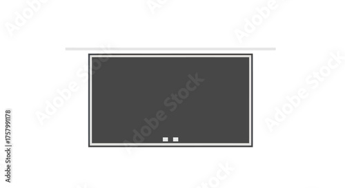 Modern Flat Screen Television Display with Subtle Button Detail.