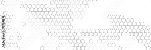 Background with hexagons . Abstract background with lines .  Futuristic honeycomb hexagon white background. Geometric seamless texture white abstract background with hexagons.