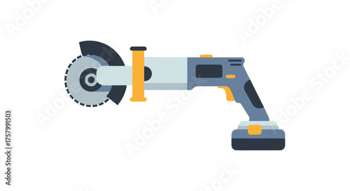Cordless Angle Grinder with Cutting Disc a Power Tool for Grinding and Cutting.