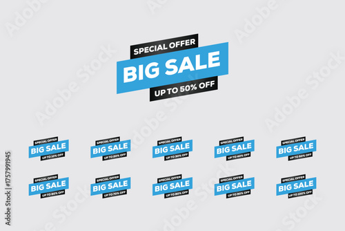 Big Sale Signage – Multiple Discounts and Deals, White Background, High-Quality Design