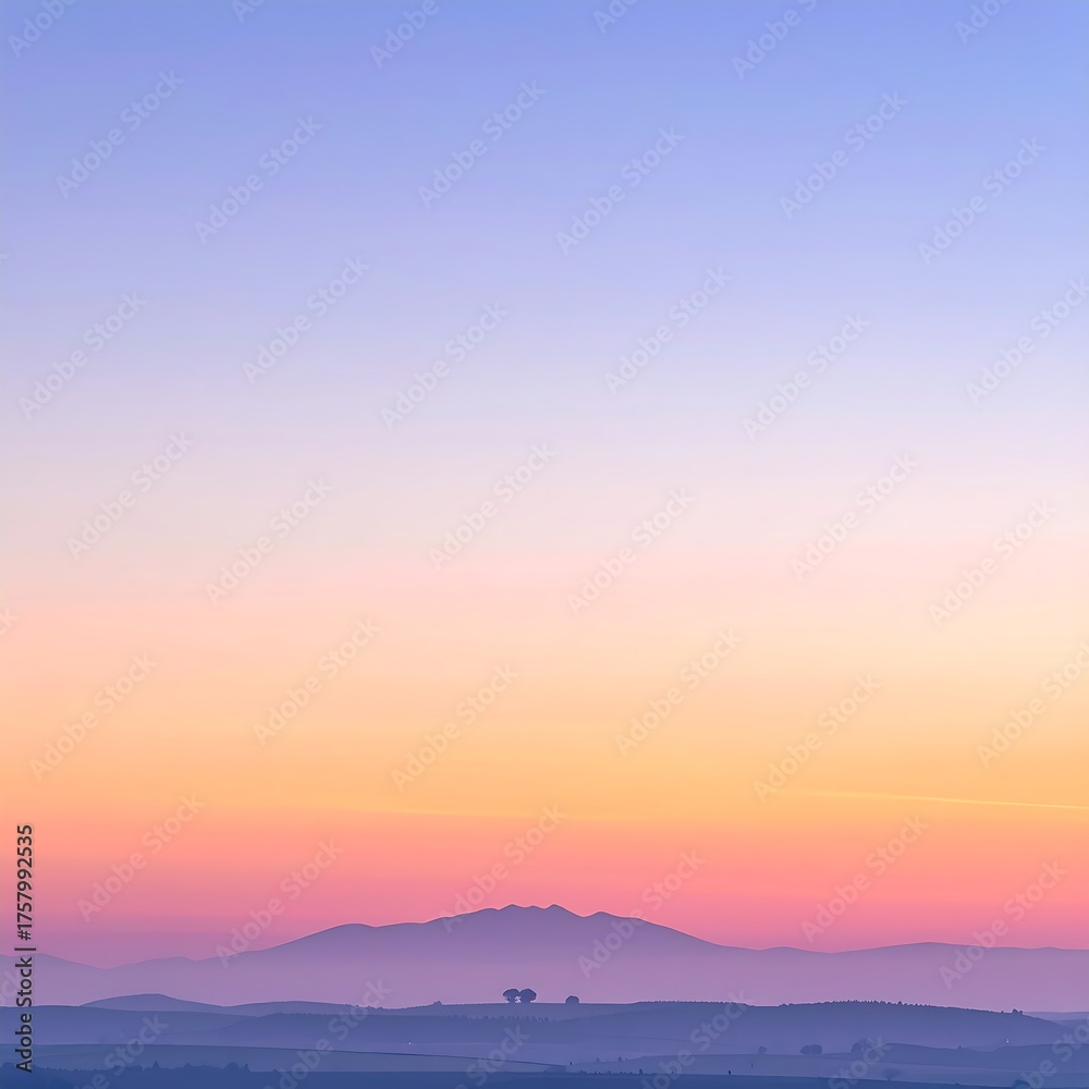 Fototapeta premium Pastel sunrise over hills