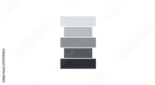 Stack of five rectangular blocks in varying shades of gray.