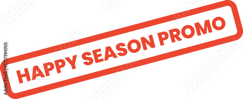 Eye Catching Red Happy Season Promo Stamp for Sales Campaigns and Special Offers