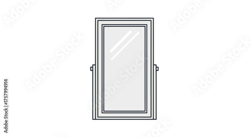Simple line art illustration of a single rectangular casement window with a thin frame and glass pane.