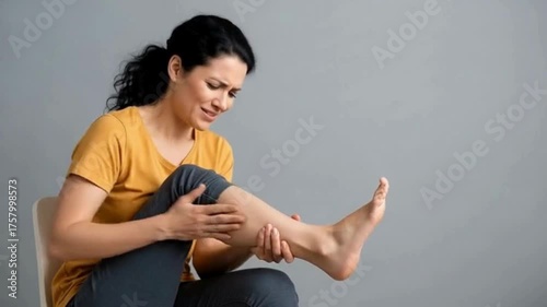 A person experiencing numbness, tingling, or weakness in the legs and knees due to nerve or circulation issues - Generative AI