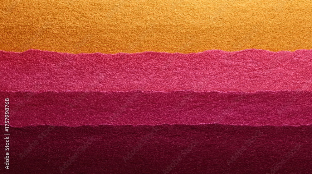Fototapeta premium Vibrant Layers of Colorful Paper Textures in Shades of Orange, Pink, and Red for Creative and Artistic Projects