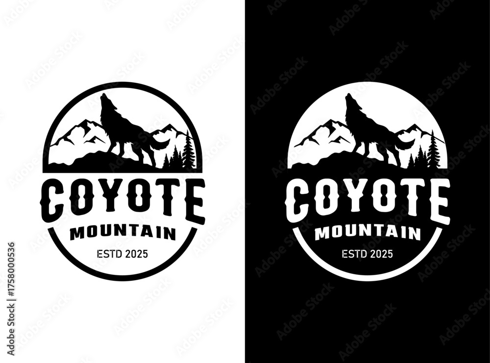 Fototapeta premium COYOTE MOUNTAIN LOGO DESIGN TEMPLATE
