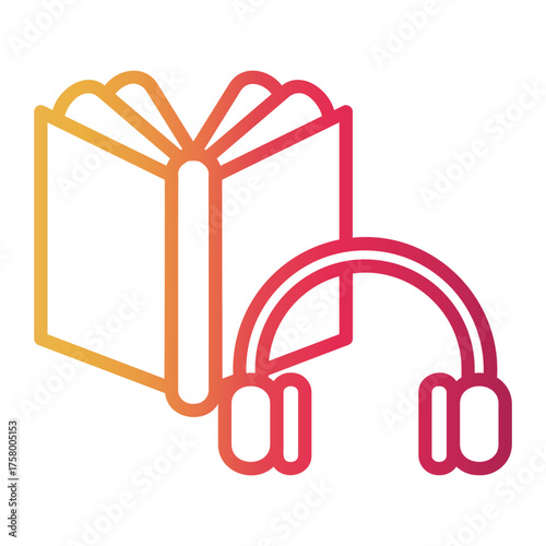 audio book Line Gradient Icon