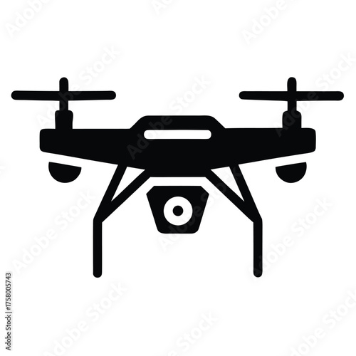 flat vector icon of a drone flying  modern minima