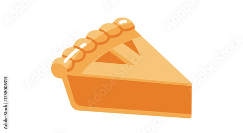 Slice of Delicious Pumpkin Pie with Crust Detail.