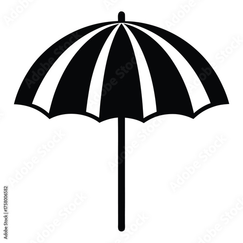 flat vector icon of beach umbrella  summer vacati