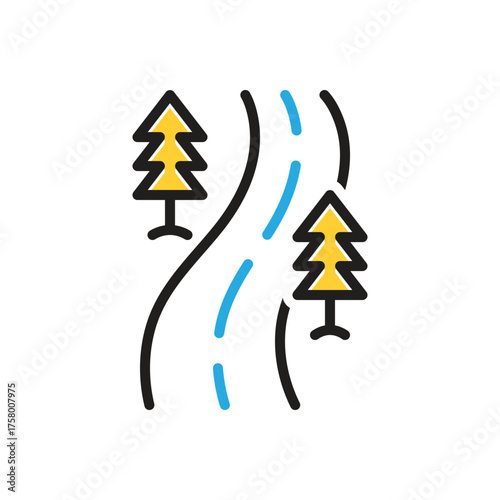 Multi color icon for road