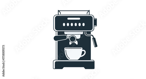 Espresso Machine with Cup: A Stylish Coffee Maker Illustration.