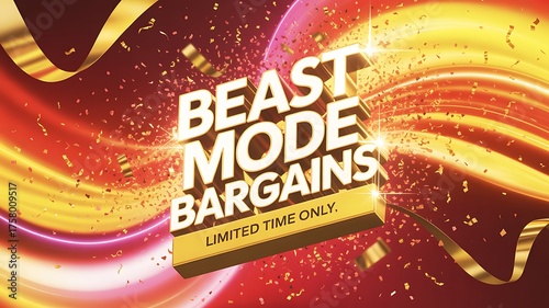Unleash Beast Mode with Limited Time Bargains, Grab Incredible Deals Now, Celebrate Savings with Golden Confetti, Don't Miss Out on Exclusive Offers, Shop Now for Unbeatable Prices