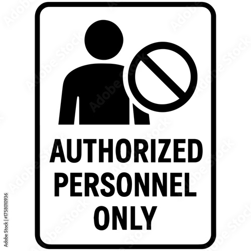 Authorized personnel only icon with transparent background — representing restricted access, workplace security, or safety warning.
