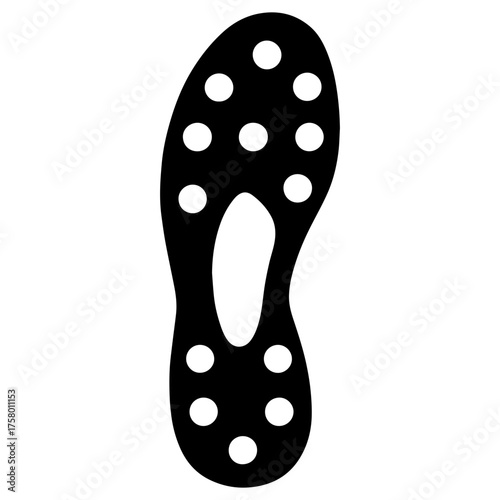 Soccer cleats bottom icon with transparent background — representing sports footwear, soccer, or athletic equipment.
