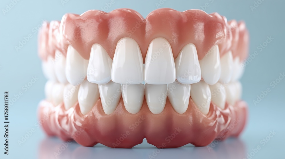 Obraz premium Dental Model Showing Human Teeth and Gums Medical 3D Illustration