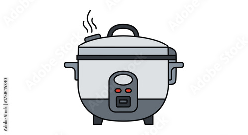 Modern Electric Rice Cooker with Steam Vent.