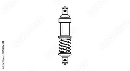 A simple line art icon of a vehicle shock absorber with an external coil spring.