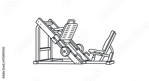 Leg Press Machine: Gym Equipment for Strength Training and Fitness.