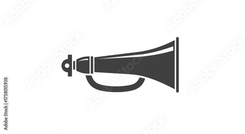 Silhouette of a classic megaphone with a handle.