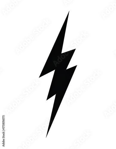 Free Download A stark black lightning bolt graphic, against a plain white background - GFXLoad