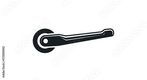 Simple Black Vector Icon of a Lever Handle.