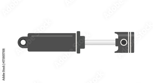 Industrial Hydraulic Cylinder with Piston Rod and Head.