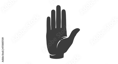 Silhouette of a Raised Human Hand Showing Palm.