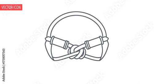 Simple Outline Illustration of a Rope Knot with Loops.