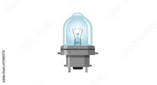 Clear Glass Halogen Light Bulb with Metal Base.