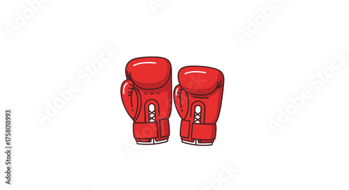 Pair of Red Boxing Gloves Ready for Combat.