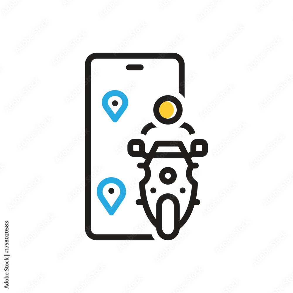 Naklejka premium Multi color icon for by through