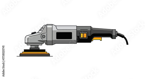 Professional Electric Orbital Sander Power Tool Illustration.