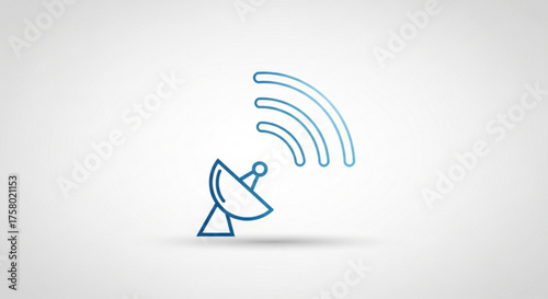 Illustration of satellite dish with signal waves