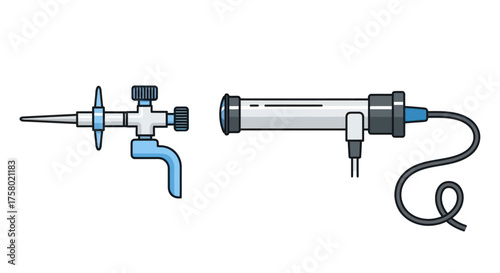 Laboratory Bunsen Burner and UV Sterilizer Equipment.