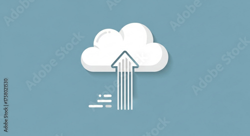 Illustration of a cloud with an arrow pointing up