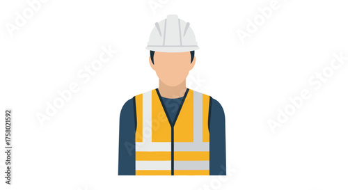 Construction worker wearing a hard hat and safety vest.