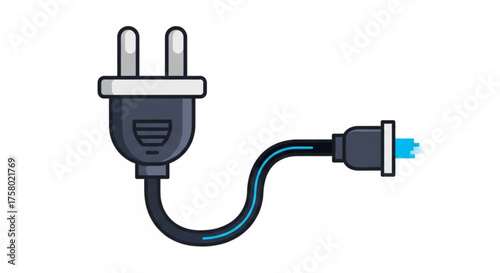 Electric plug and outlet, vector illustration