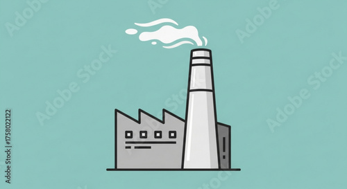 Illustration of a factory emitting smoke, symbolizing industrial activity