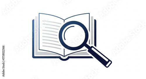 Magnifying glass over an open book